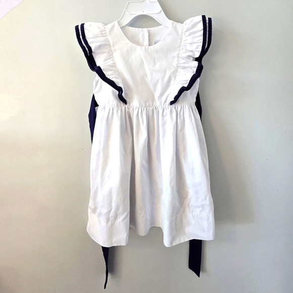 Delaney Other - Delaney | 6 | Girls Flutter Sleeve white and navy dress